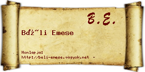 Béli Emese névjegykártya